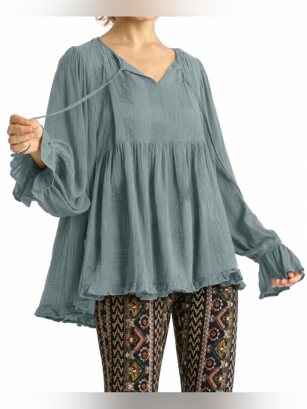 Umgee Chenille Babydoll Top